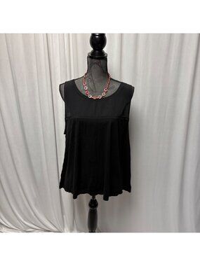 Old Navy Sleeveless Top Womens XL Black Flowy A-Line Style Casual Lightweight